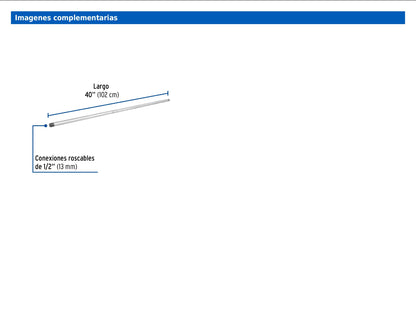 Niple de acero galvanizado de 1/2 pulgada por 40 pulgadas
