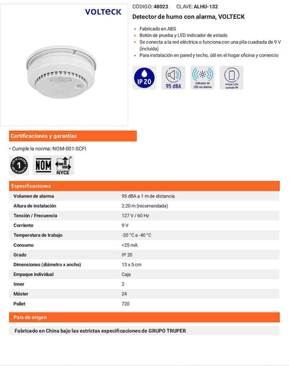 Detector de humo con alarma
