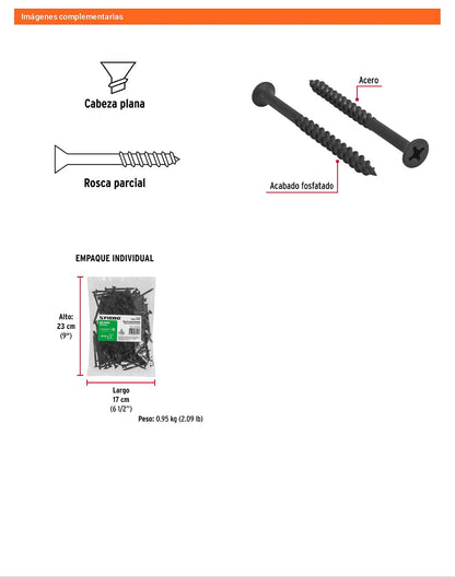 100 Tornillos Multiusos 14 x 3 pulg