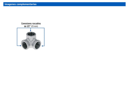 Codo rincón de 1/2" en acero galvanizado
