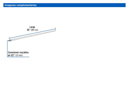 Niple de acero galvanizado de 1/2 pulgada por 35 pulgadas