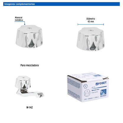 Maneral hexagonal metálico para lavabo y fregadero modelo M-142