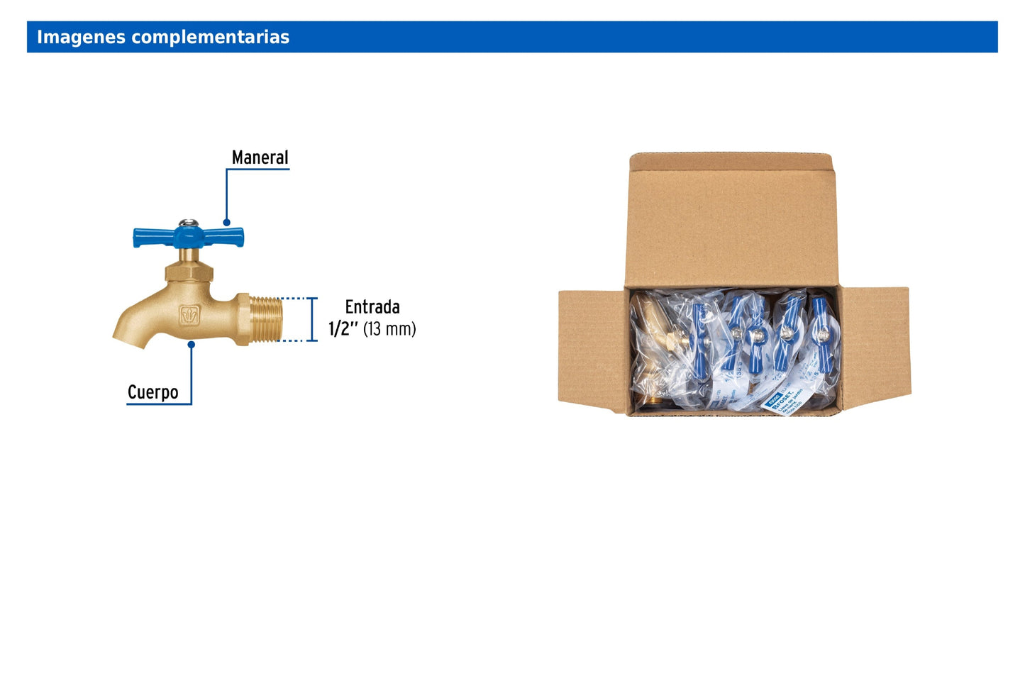 Llave de nariz de latón de 135 g con entrada de 1/2 pulgada