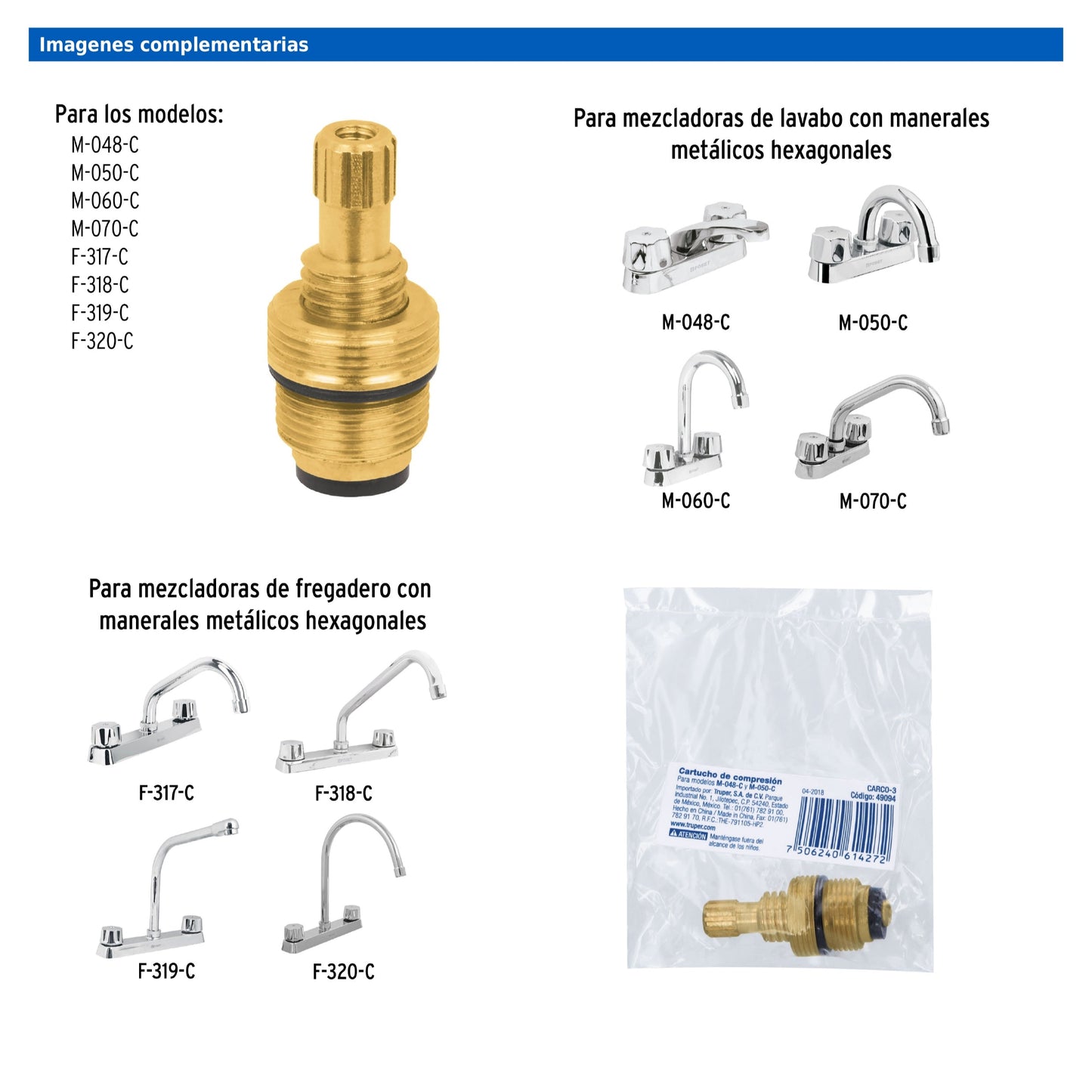 Cartucho de compresión para mezcladora