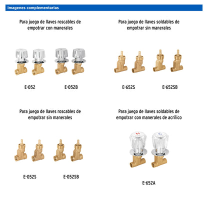 Cartucho de compresión para llaves de empotrar