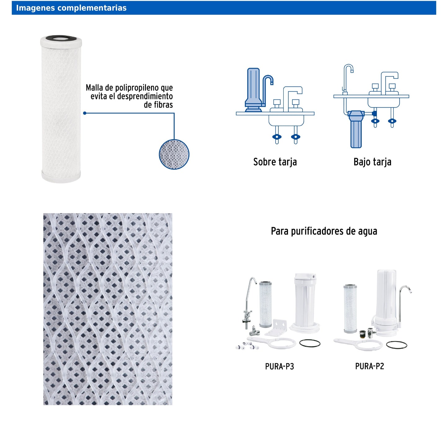 Cartucho de repuesto CARPUR-P2 para PURA-P2 y PURA-P3