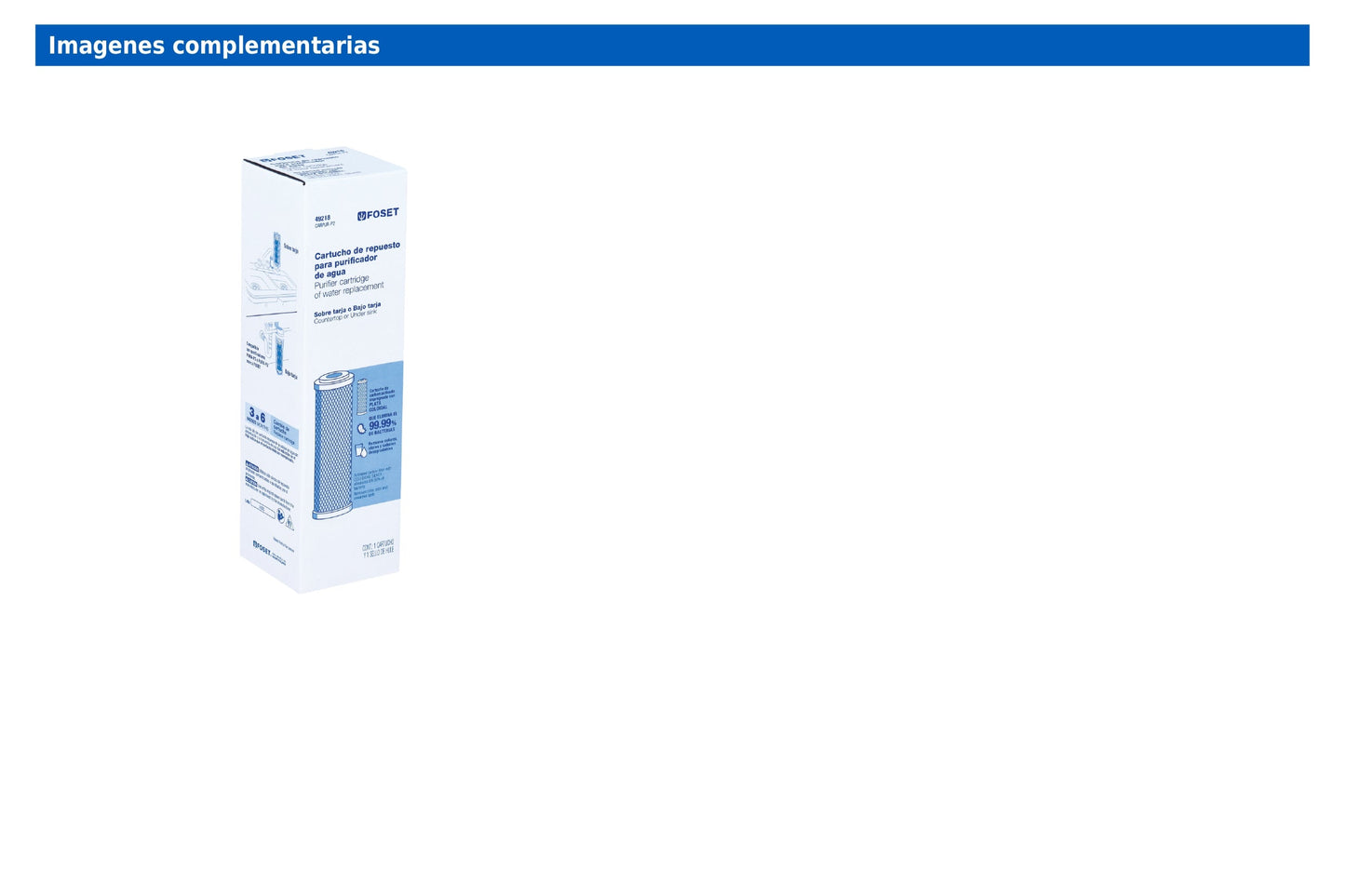 Cartucho de repuesto CARPUR-P2 para PURA-P2 y PURA-P3