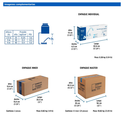 Mezcladora de 8" para fregadero de ABS con cuello largo y manerales hexagonales