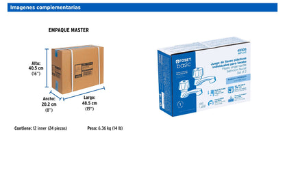Juego de llaves individuales para lavabo de ABS con maneral hexagonal y cartucho cerámico
