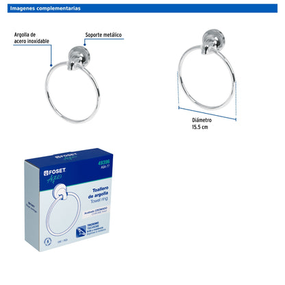 Toallero de argolla con soporte metálico