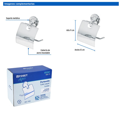 Portarrollo con cubierta de acero inoxidable