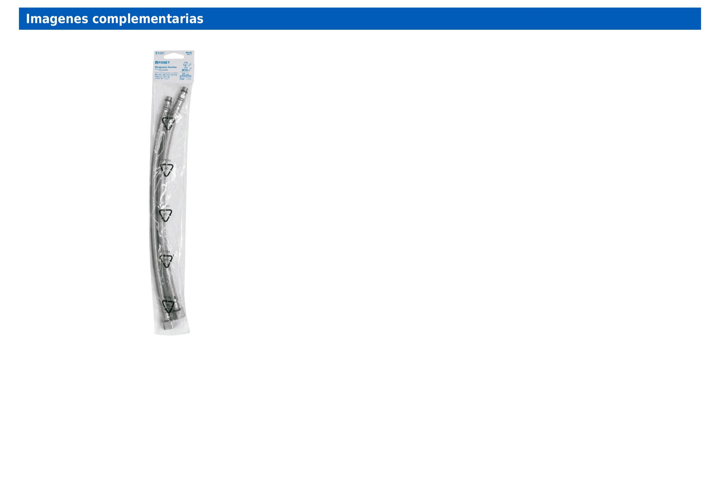 Juego de 2 mangueras de 35 cm para mezcladoras tipo monomando con conectores de latón