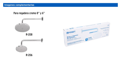 Brazo recto de 30 cm con chapetón para regadera