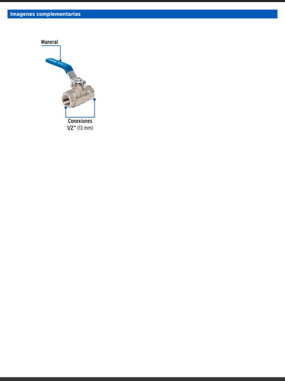 Válvula de esfera de latón roscable de 1/2 pulgada alta presión con maneral de acero