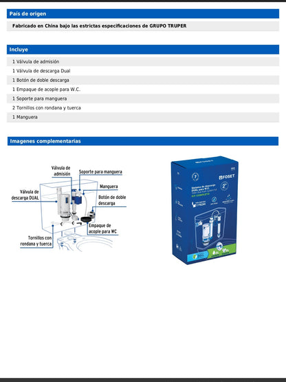 Juego de accesorios para WC con sistema dual