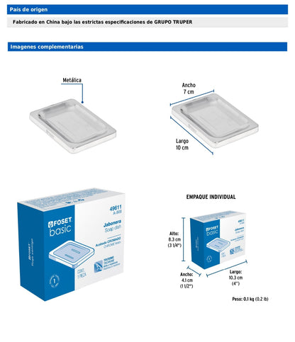 Jabonera metálica cromo