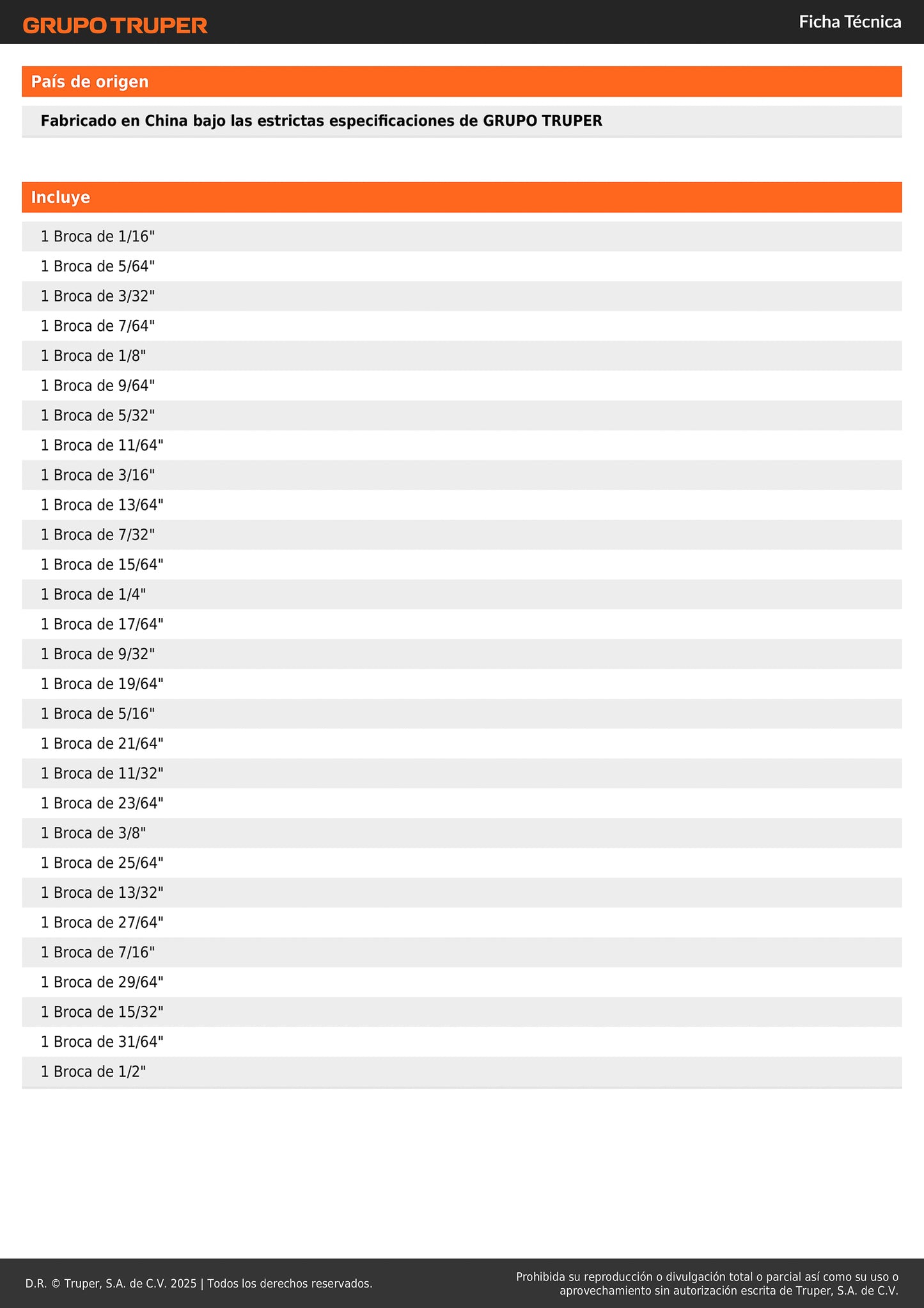 Juego de 29 brocas HSS para metal en estuche con punta Split Point