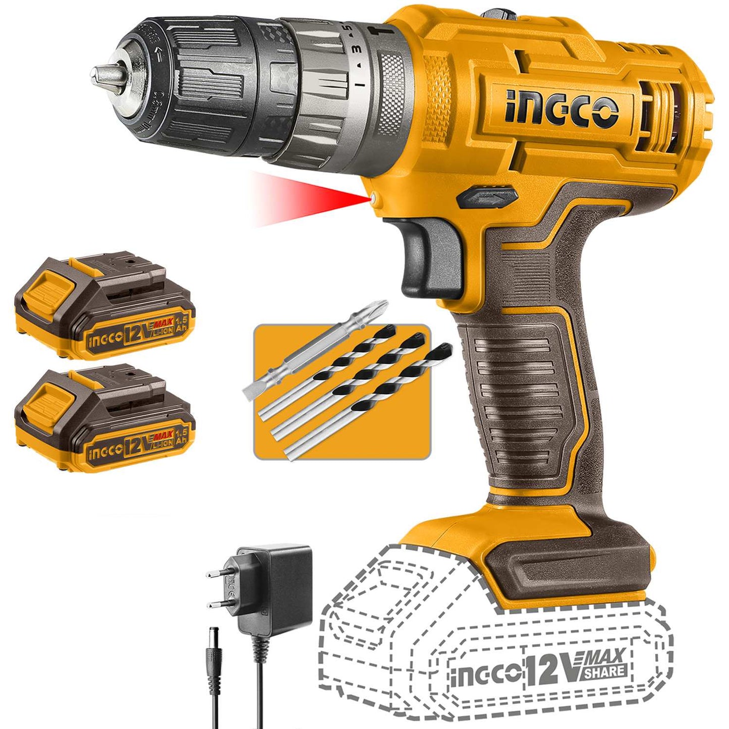 Taladro Percutor Inalámbrico 9.53 mm 12 V
