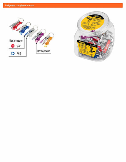 Llaveros Desarmador y Destapador Pecera 30 pz