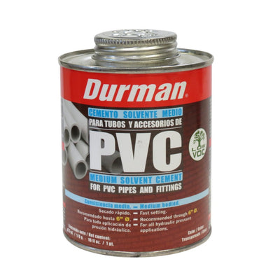 Pegamento PVC Transparente Durman 1/8 de galón