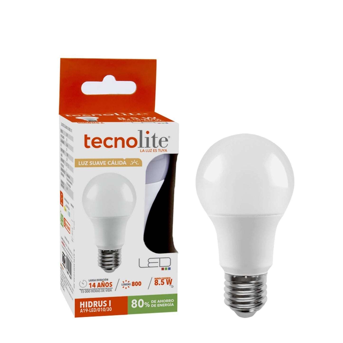 Foco LED E27 8.5 W 3000 K 800 lm