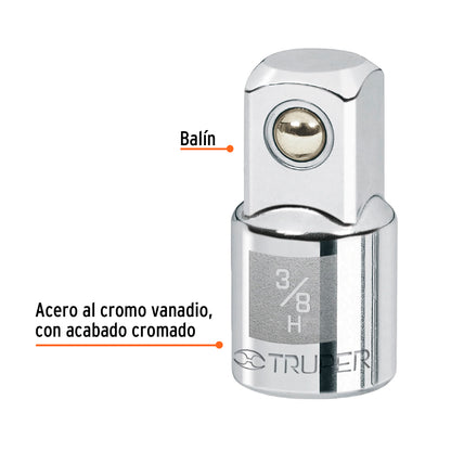 Adaptador matraca 3/8 pulg a 1/2 pulg
