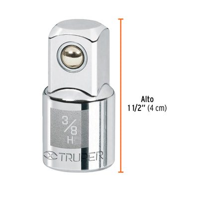 Adaptador matraca 3/8 pulg a 1/2 pulg