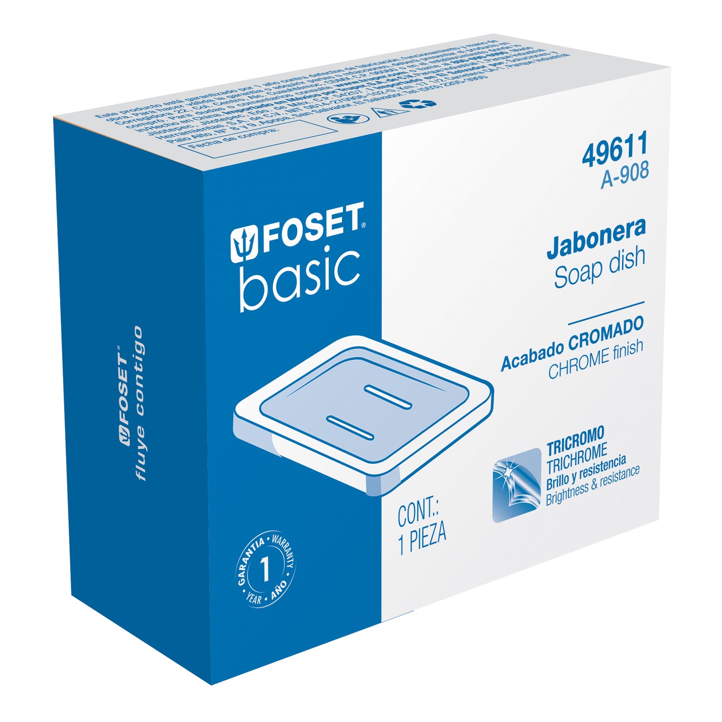 Jabonera metálica cromo