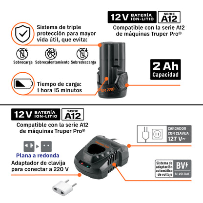 Combo rotomartillo/dest + dest/impacto, 12V TRUPER PRO · vista 4