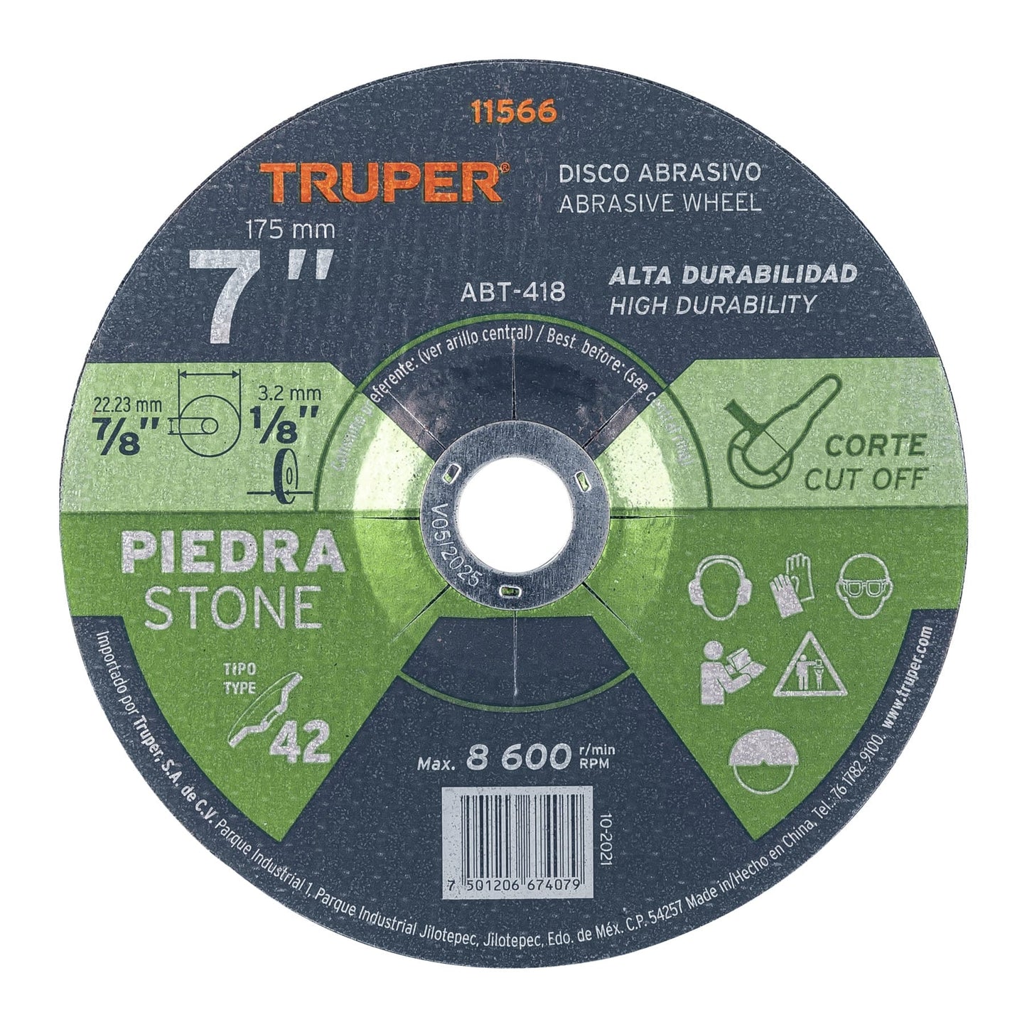 Disco de corte para piedra de 7 pulgadas con espesor de 3.2 mm