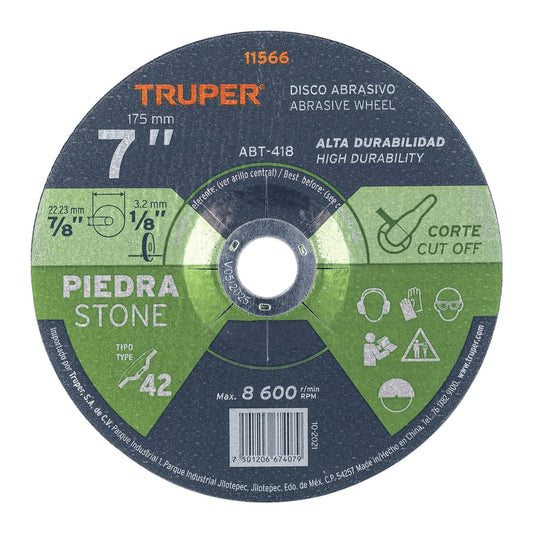 Disco de corte para piedra de 7 pulgadas con espesor de 3.2 mm