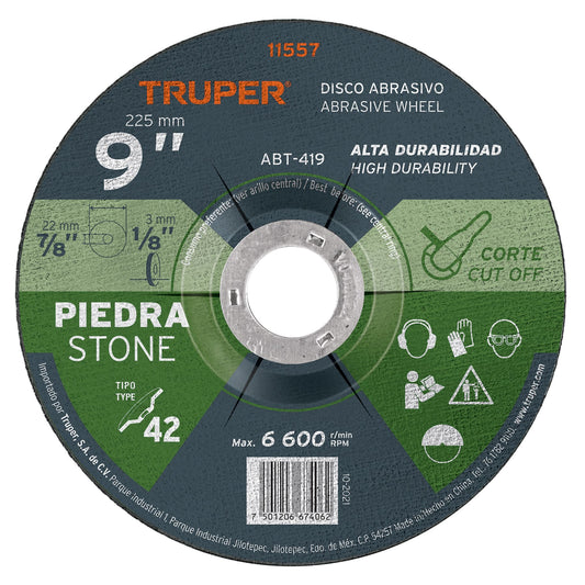 Disco de corte para piedra de 9 pulgadas con espesor de 3.2 mm