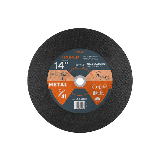 Disco tipo 41 de 14" para corte de metal con espesor 3.1 mm