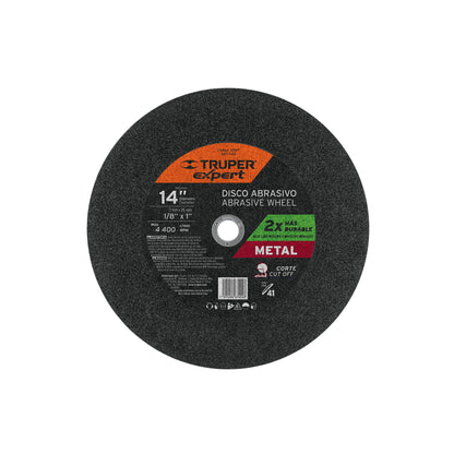 Disco tipo 41 de 14" para corte de metal con espesor 3.4 mm