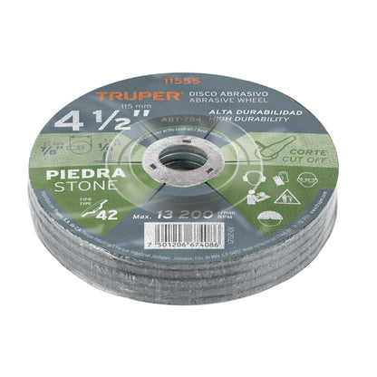Disco de corte para piedra de 4 1/2 pulgadas con espesor de 3.2 mm