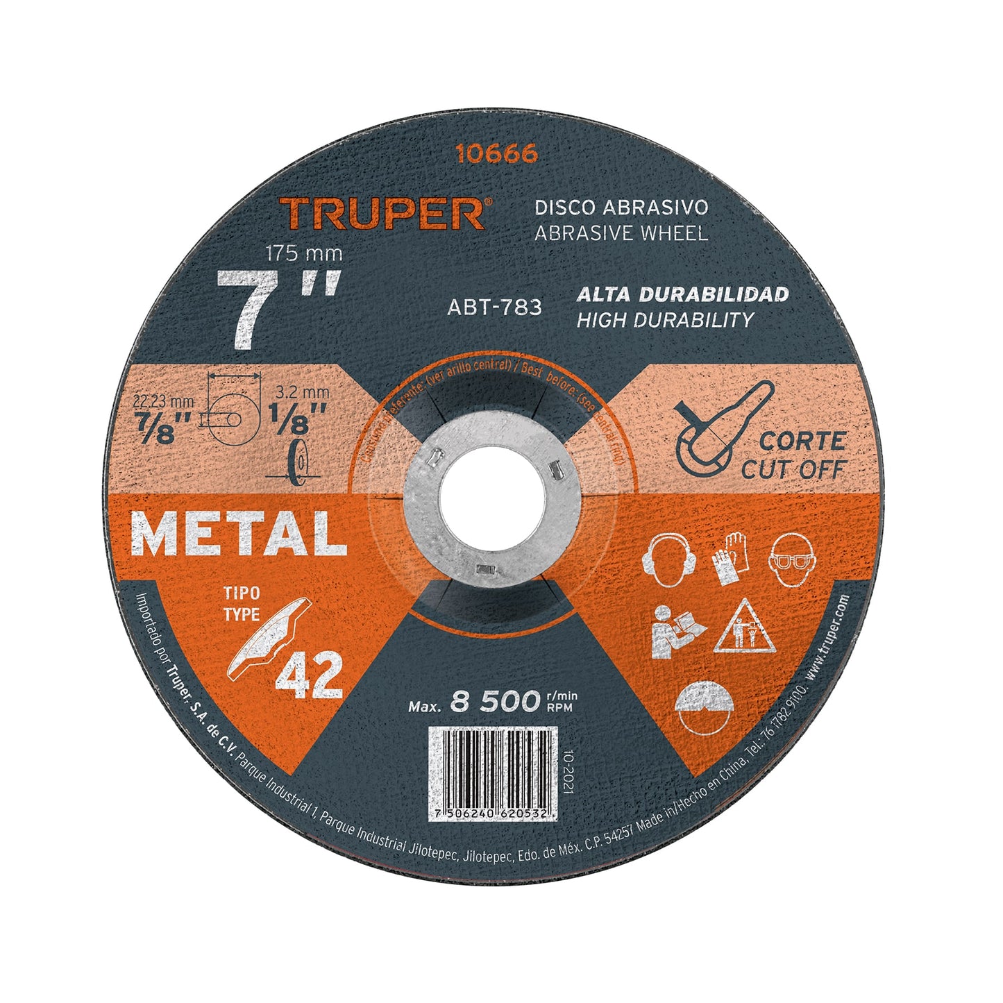 Disco de corte para metal de 7 pulgadas con espesor de 3.2 mm