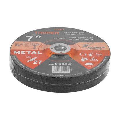 Disco Tipo 27 de 7 in para desbaste de metal