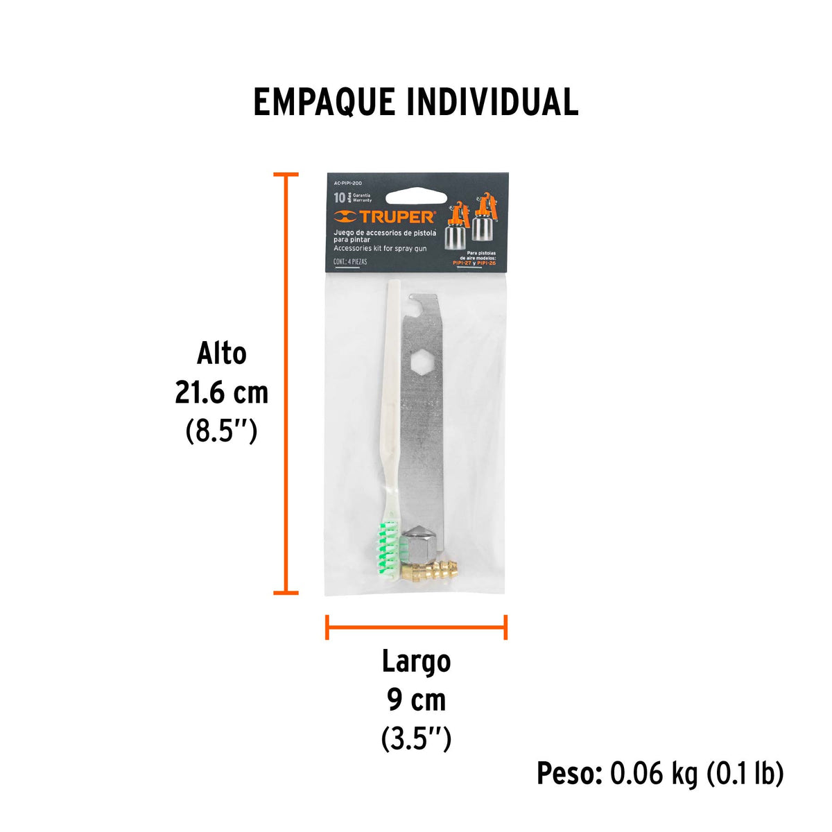 Accesorios (llave, cepillo, tuerca y espiga) p/PIPI-26 y 27 · vista 4