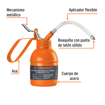 Aceitera de 180 ml con aplicador flexible