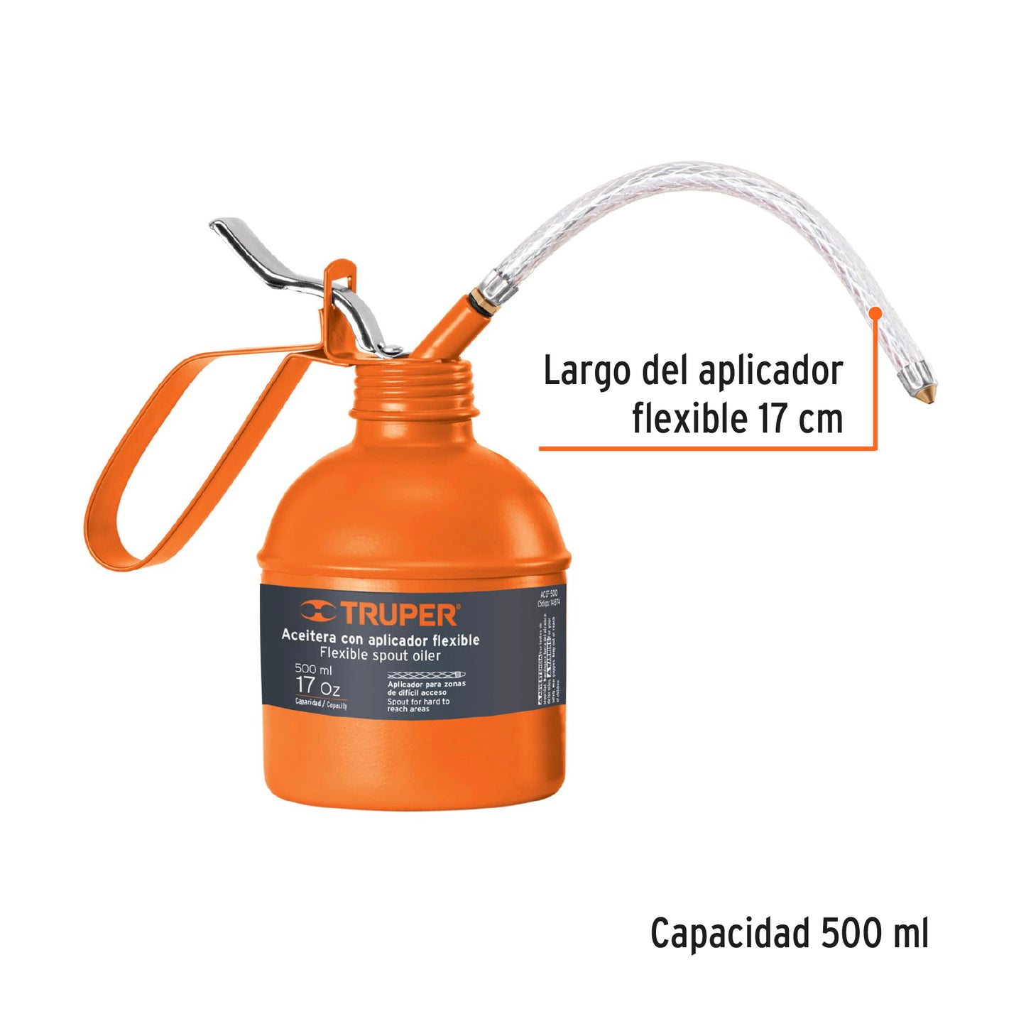 Aceitera de 500 ml con aplicador flexible