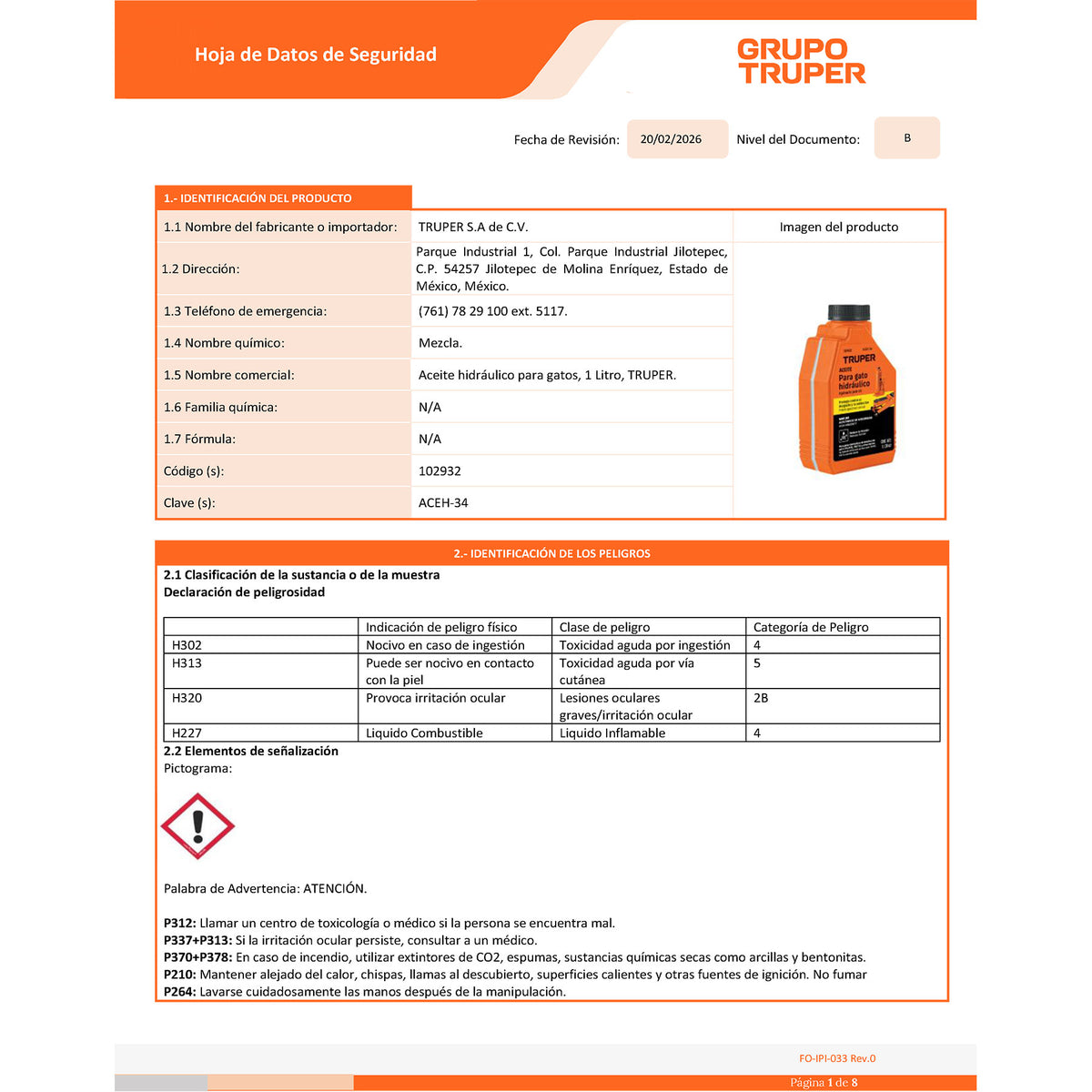 Aceite hidráulico para gatos, 1 Litro · vista 3