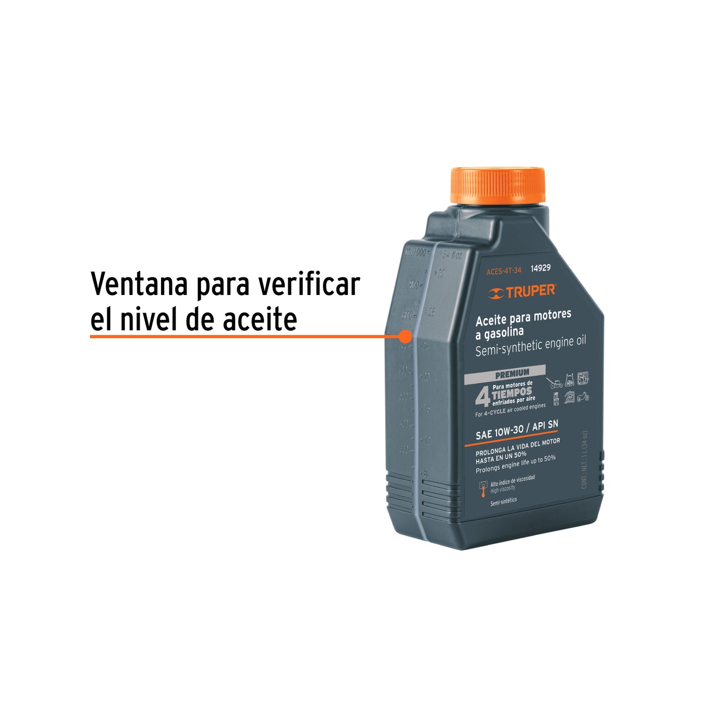 Aceite semi-sintético 4 tiempos de 1 L SAE 10W-30