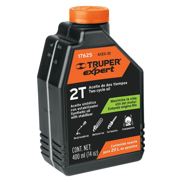 Aceite sintético para motor de 2 tiempos 400 ml TRUPER