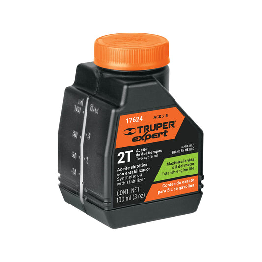 Aceite sintético para motor de 2 tiempos de 100 ml con estabilizador y tapa dosificadora