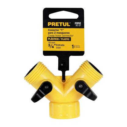 Conector en “Y” plástico de 3/4" para manguera