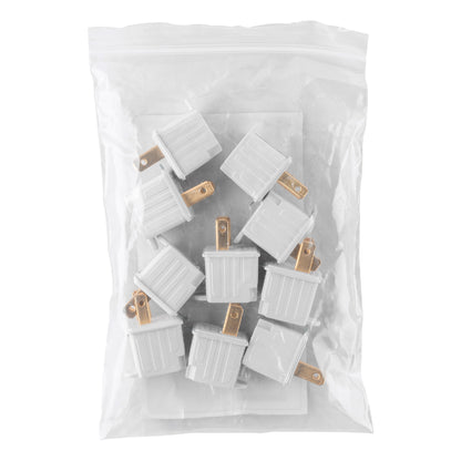 Adaptador de 3 a 2 blanco con ojillo para tierra física