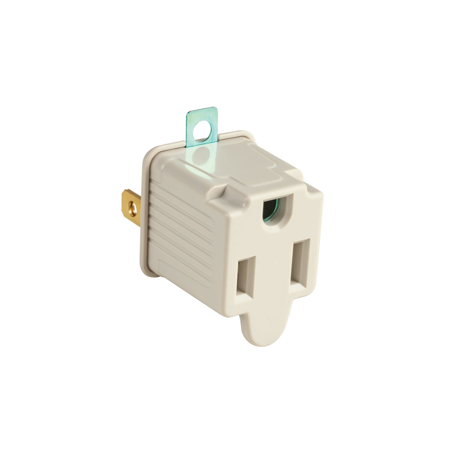 Adaptador de 3 a 2 gris con ojillo para tierra física