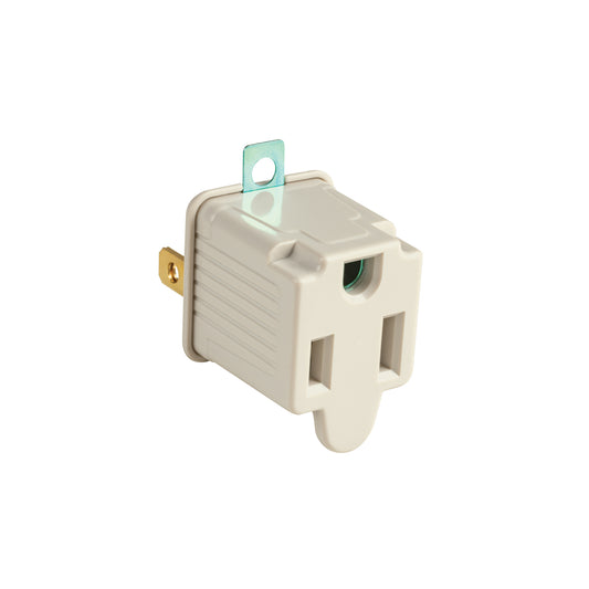 Adaptador de 3 a 2 gris con ojillo para tierra física