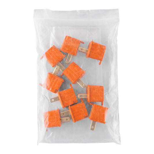 Adaptador de 3 a 2 naranja con ojillo para tierra física