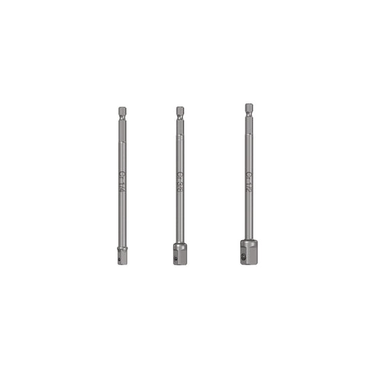 Juego de 3 Adaptadores Largos para Dados de Taladro